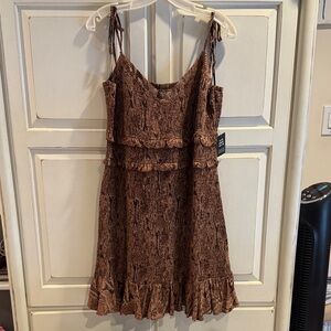 Express Brown Textured Mini Dress